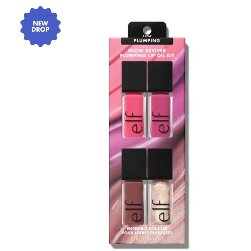 e.l.f. Glow Reviver Plumping Lip Oil Kit Holiday Edition NEW